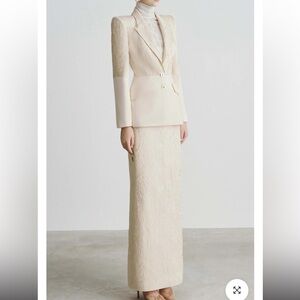 Elegant Cream Blazer &  Skirt